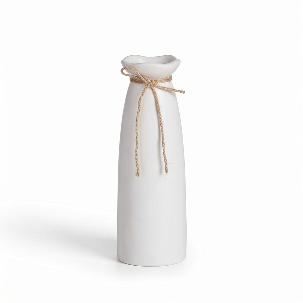 Luma White Ceramic Vase - CV04