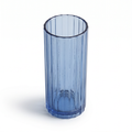 Ribbed Blue Glass Vase - GV10